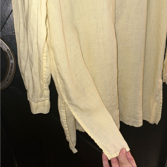 Eileen Fisher Organic Linen Long Button Down Tunic Boho Breathable Size M - Picture 6 of 10